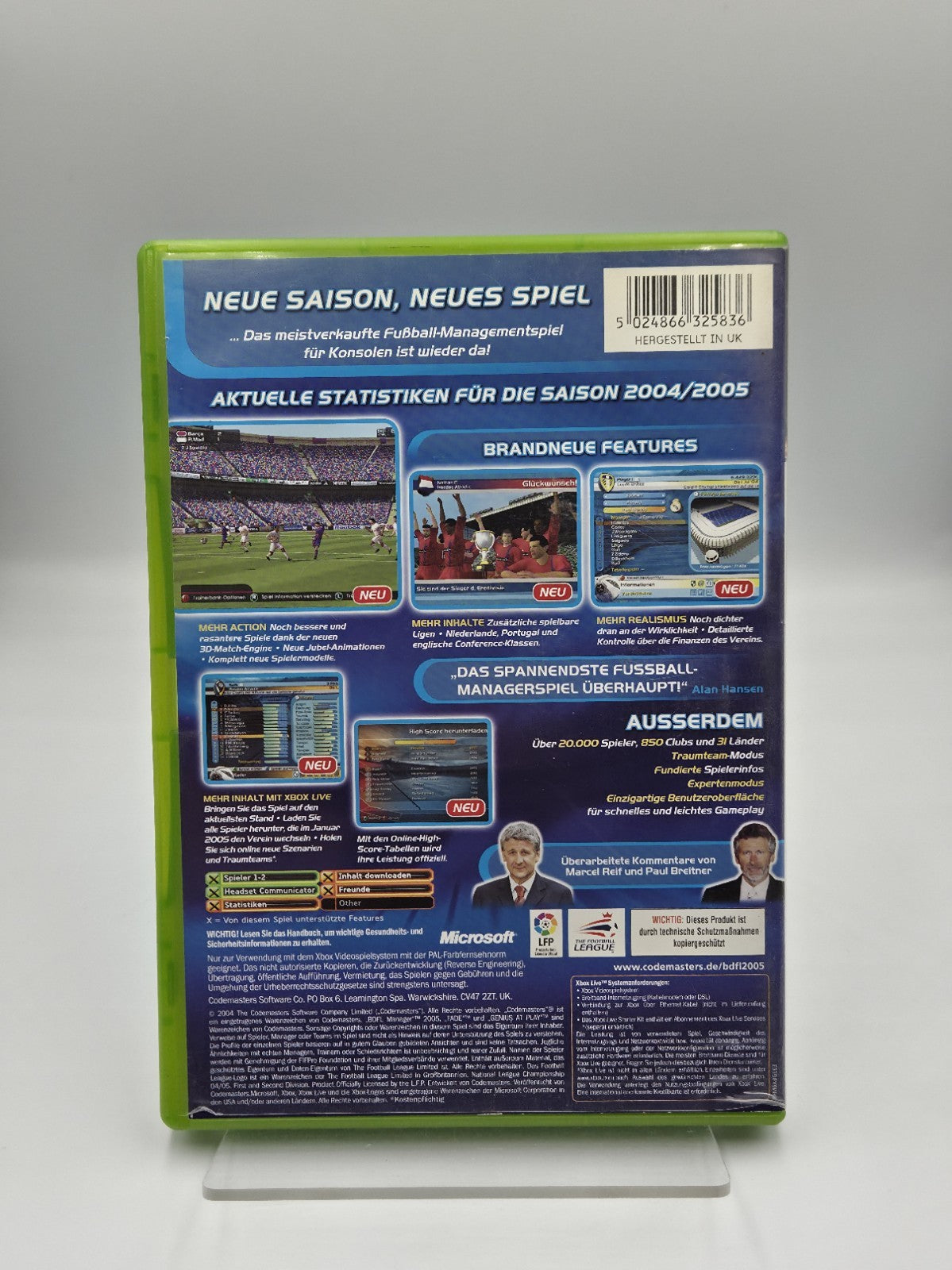XBOX Spiel BDFL Manager 2005 mit OVP und Anleitung Deutsch
