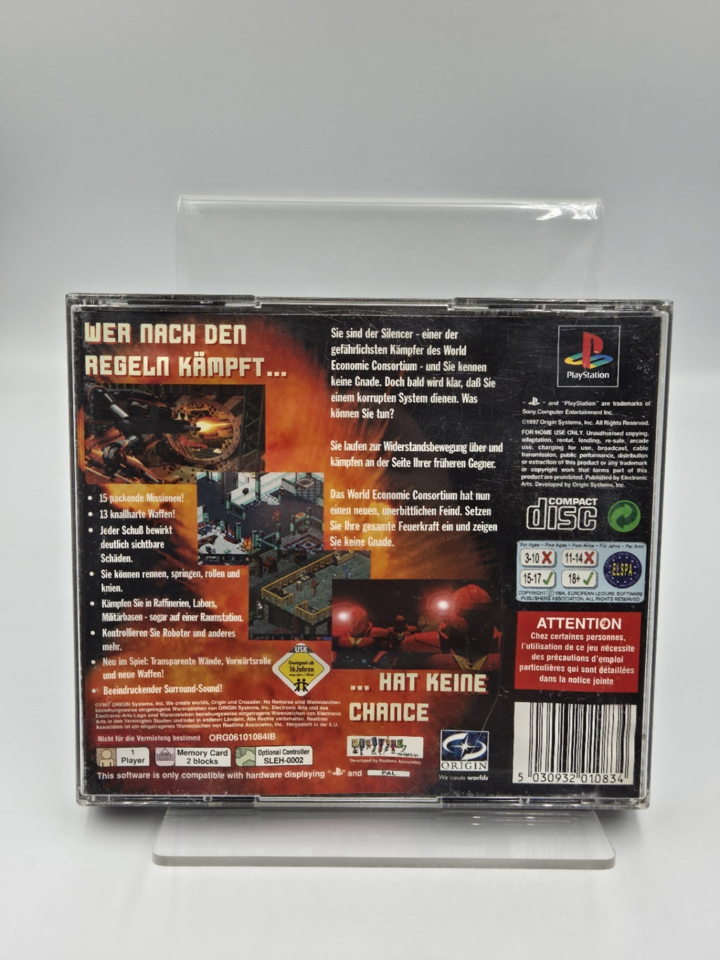PS1 Playstation 1 Spiel Crusader No Remorse mit OVP + Anleitung Deutsch 
