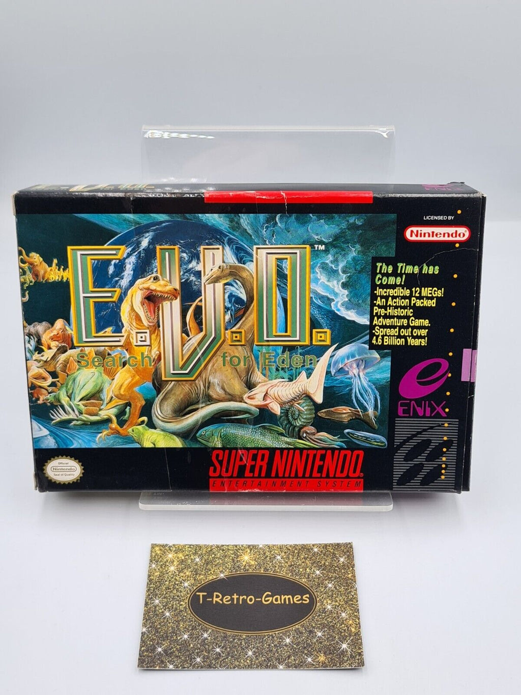 SNES Super Nintendo E.V.O. Search for Eden mit OVP und Anleitung NTSC-USA - T-Retro-Games 