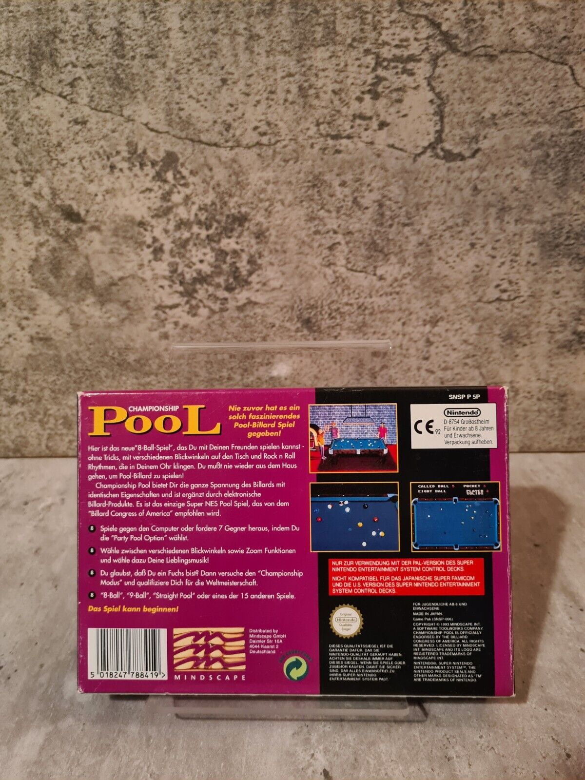 SNES Super Nintendo Championship Pool mit OVP und Anleitung + Poster NOE - T-Retro-Games 