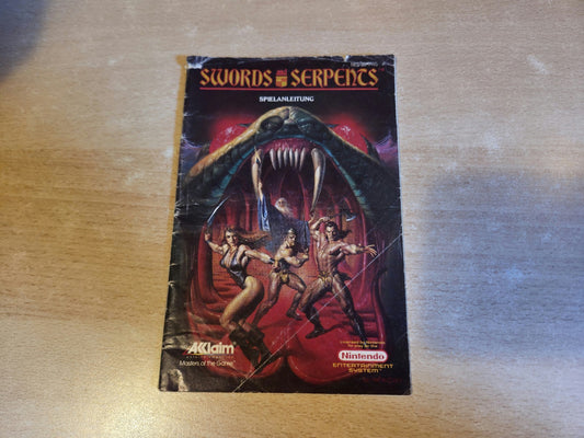 NES Swords & Serpents Spielanleitung Instruction Booklet FRG