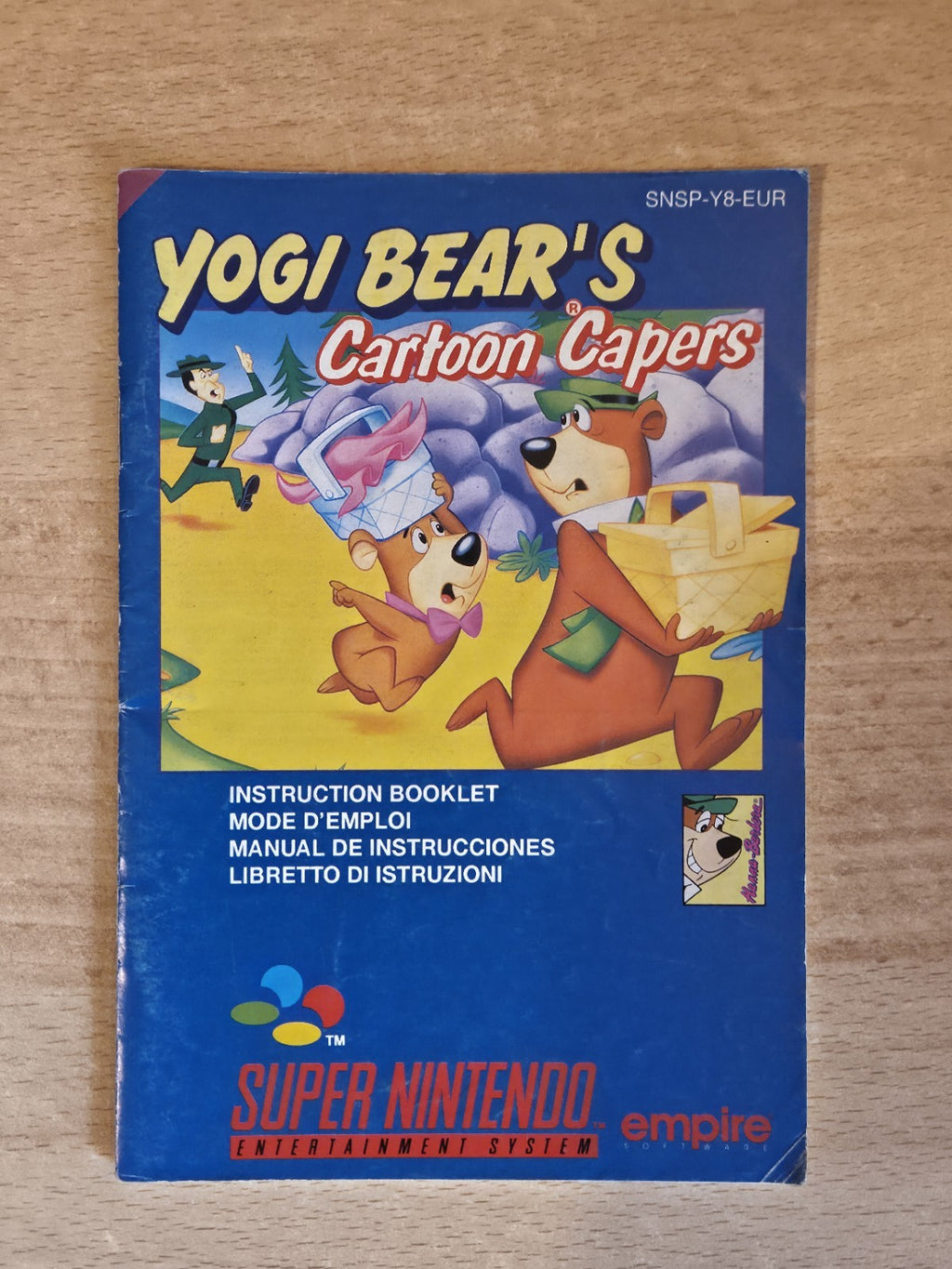 SNES Super Nintendo Yogi Bear's Cartoon Capers Instruction Booklet EUR