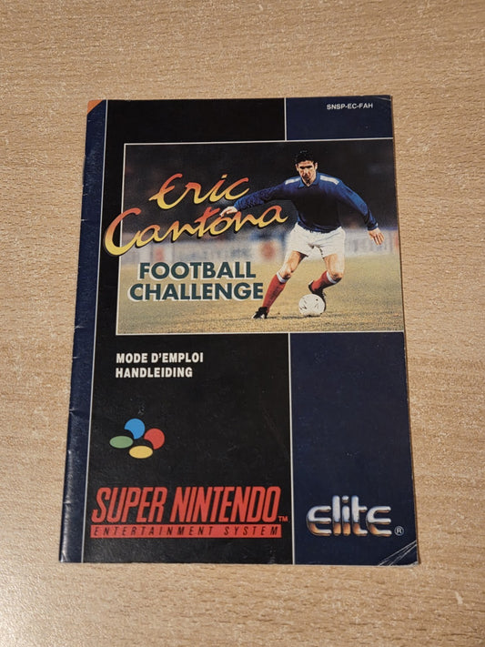 SNES Super Nintendo Eric Cantona Football Challenge Instruction Booklet FAH