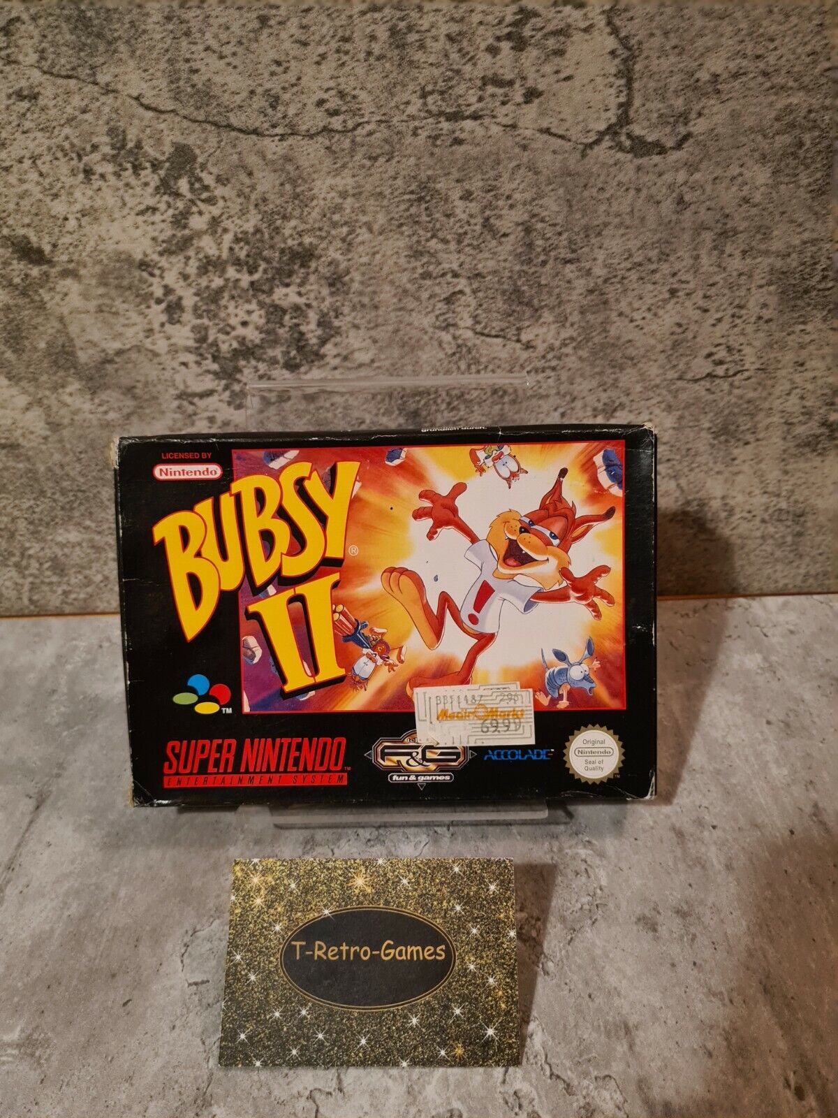 SNES Super Nintendo Bubsy II mit OVP und Anleitung EUR - T-Retro-Games 