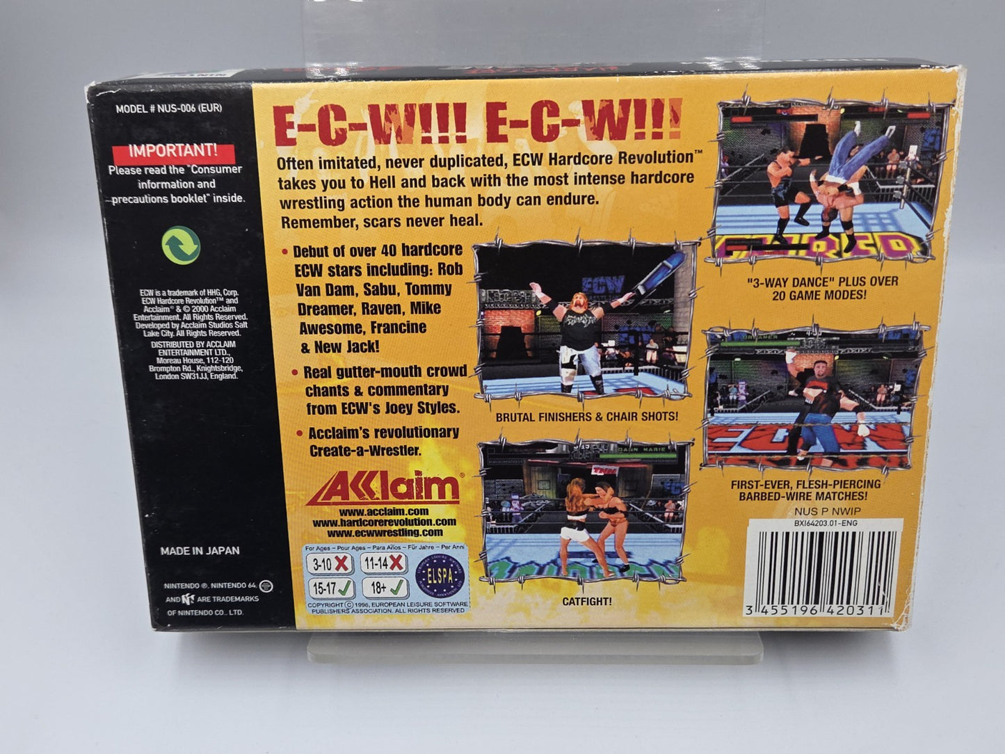 N64 Nintendo 64 ECW Hardcore Revolution mit OVP und Anleitung EUR