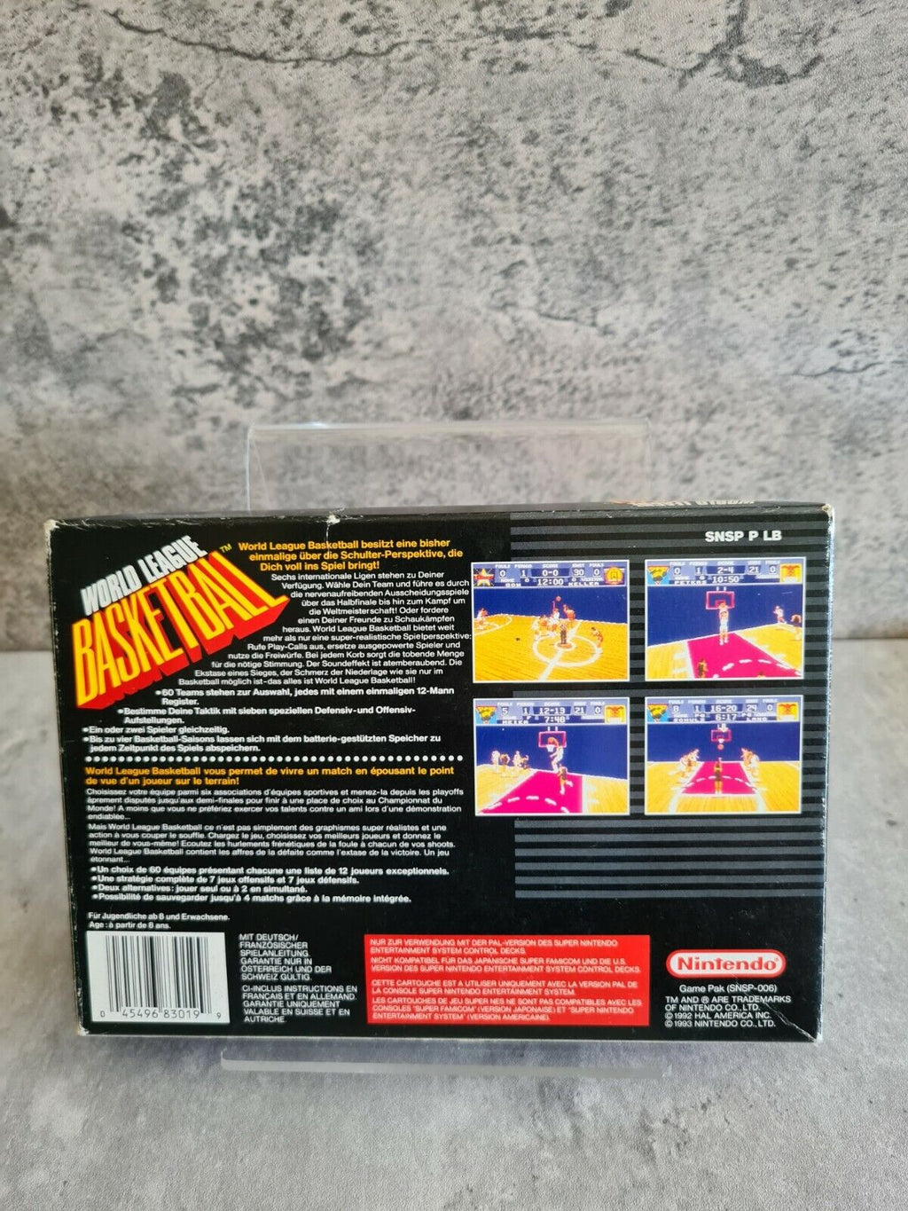 SNES Super Nintendo World League Basketball mit OVP und Anleitung FRG - T-Retro-Games 