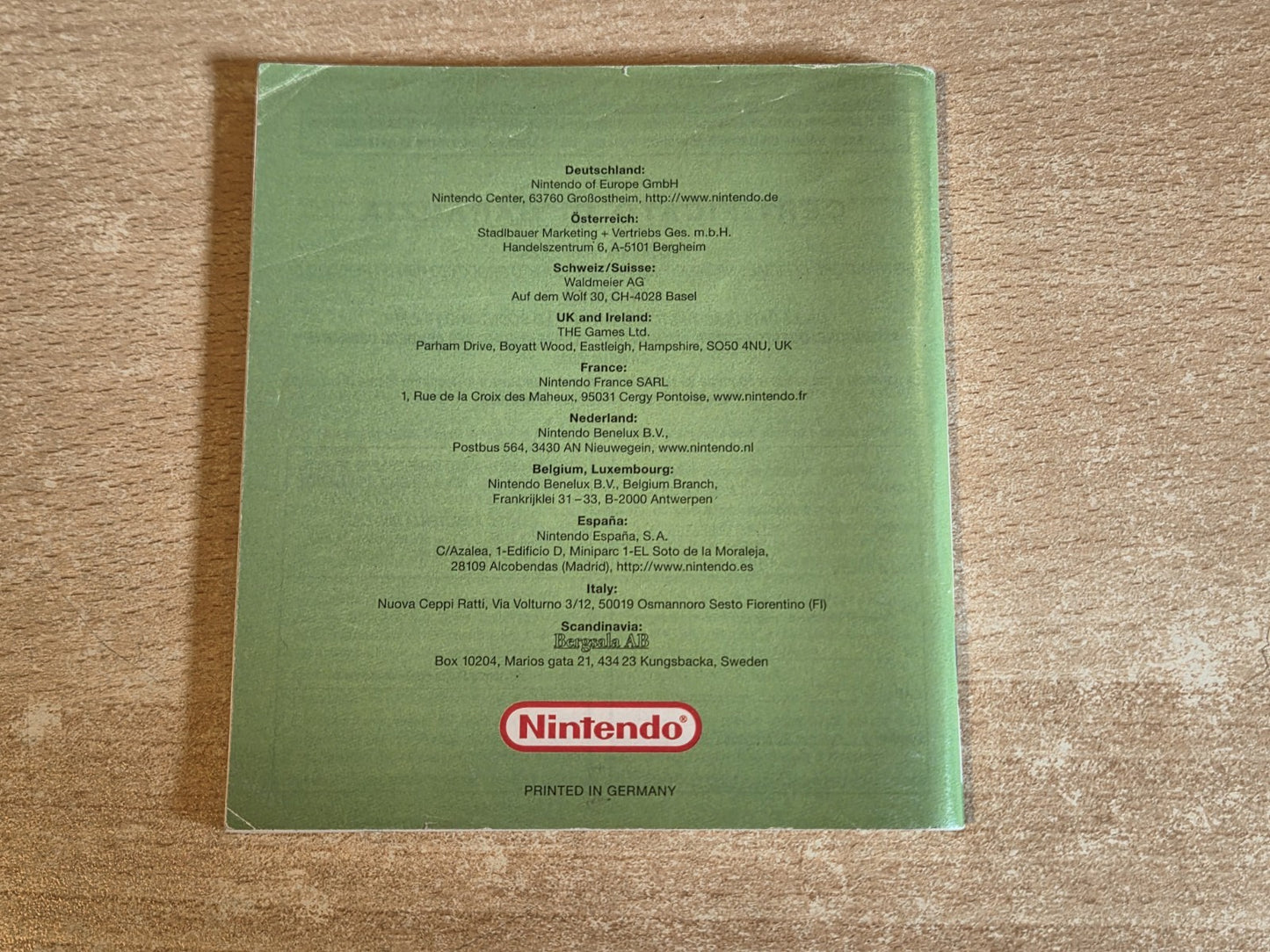 Nintendo Game Boy Color Spielanleitung Mario Tennis EUR