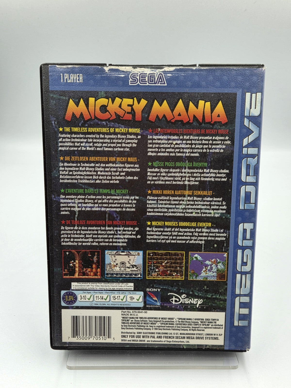 Sega Mega Drive Spiel Mickey Mania mit OVP und Anleitung Multi Language 