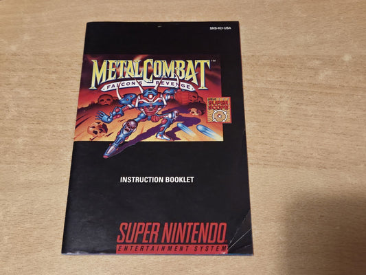 SNES Super Nintendo Metal Combat Falcon's Revenge Instruction Booklet USA