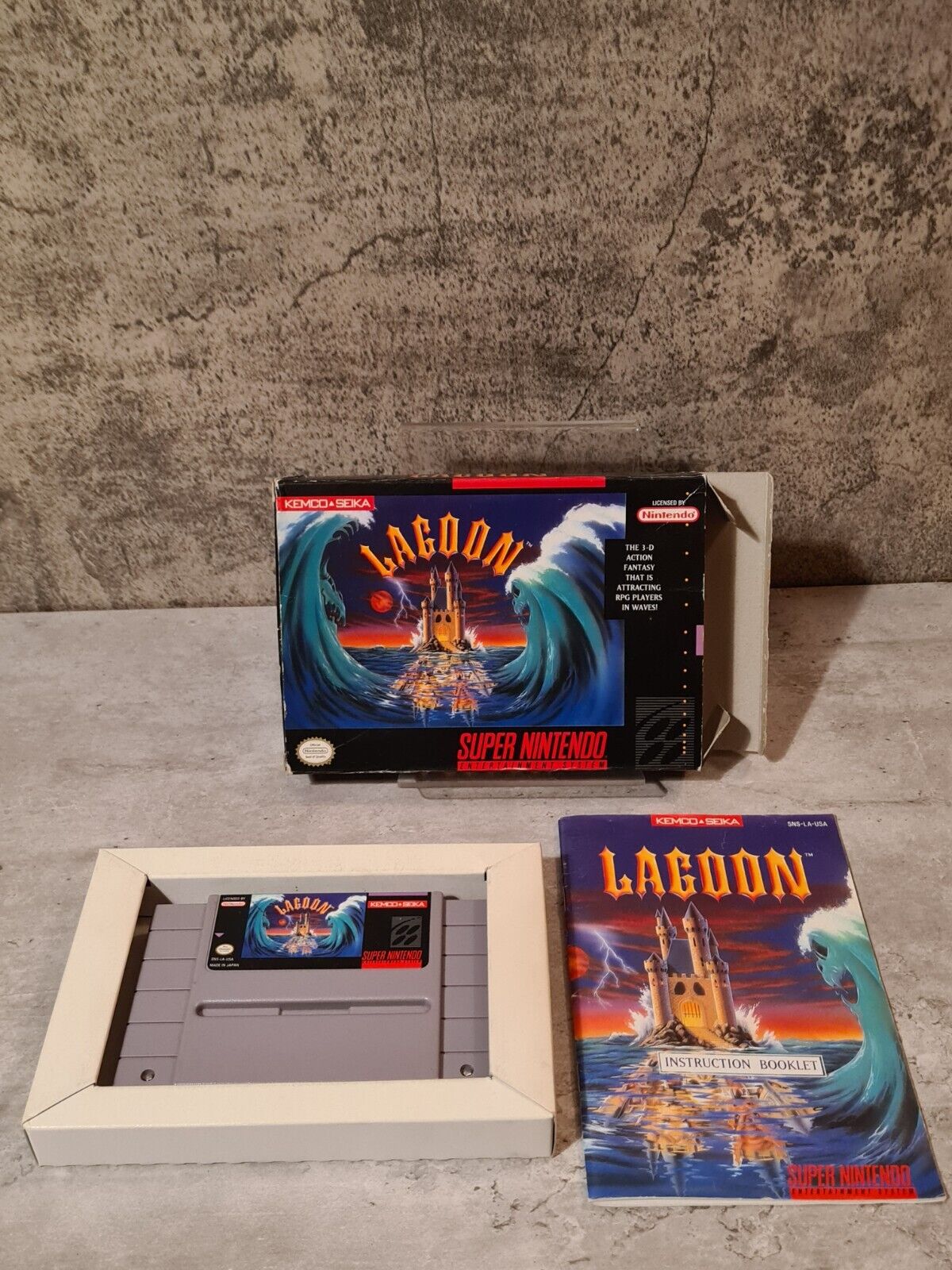 SNES Super Nintendo Lagoon mit OVP und Anleitung NTSC USA - T-Retro-Games 