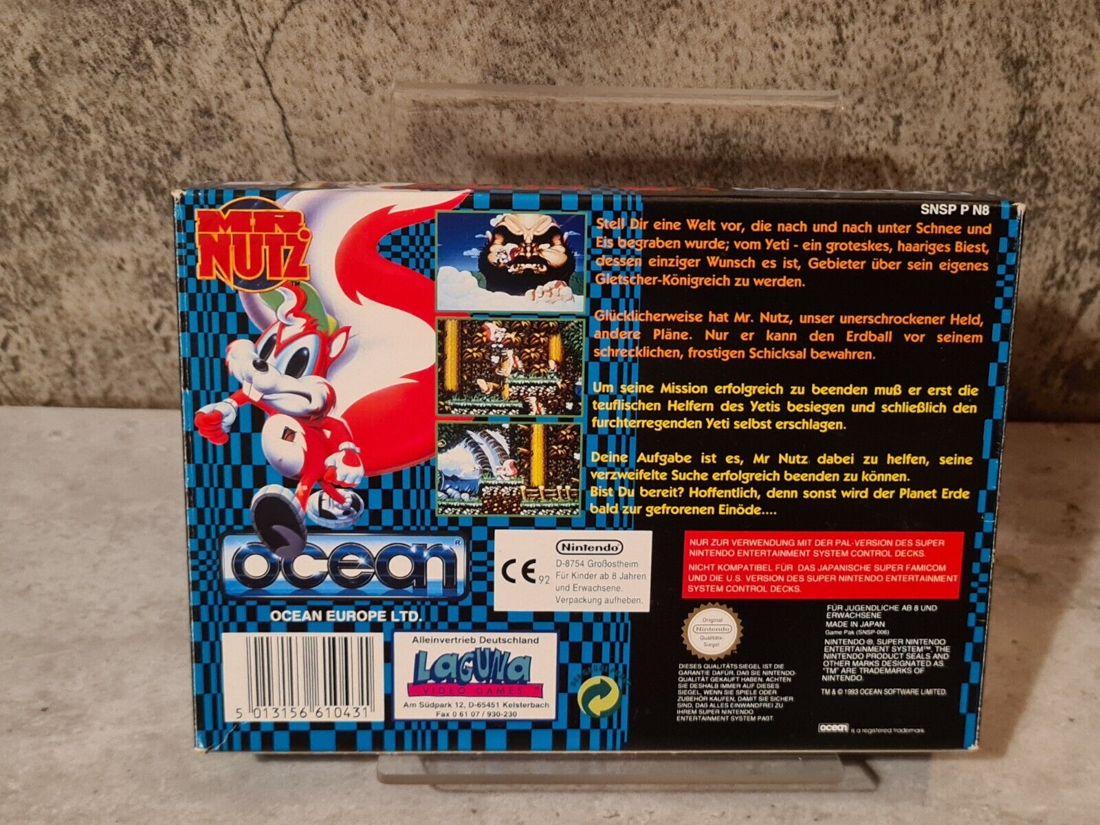 SNES Super Nintendo Mr. Nutz mit OVP und Anleitung NOE - T-Retro-Games 
