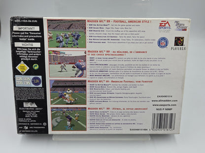 N64 Nintendo 64 Spiel Madden NFL 99 mit OVP und Anleitung EUR