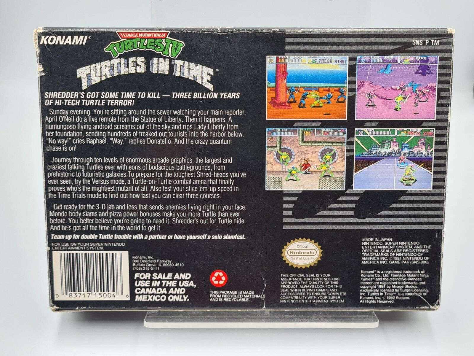 SNES Super Nintendo Turtles in Time mit OVP und Anleitung NTSC-USA - T-Retro-Games 