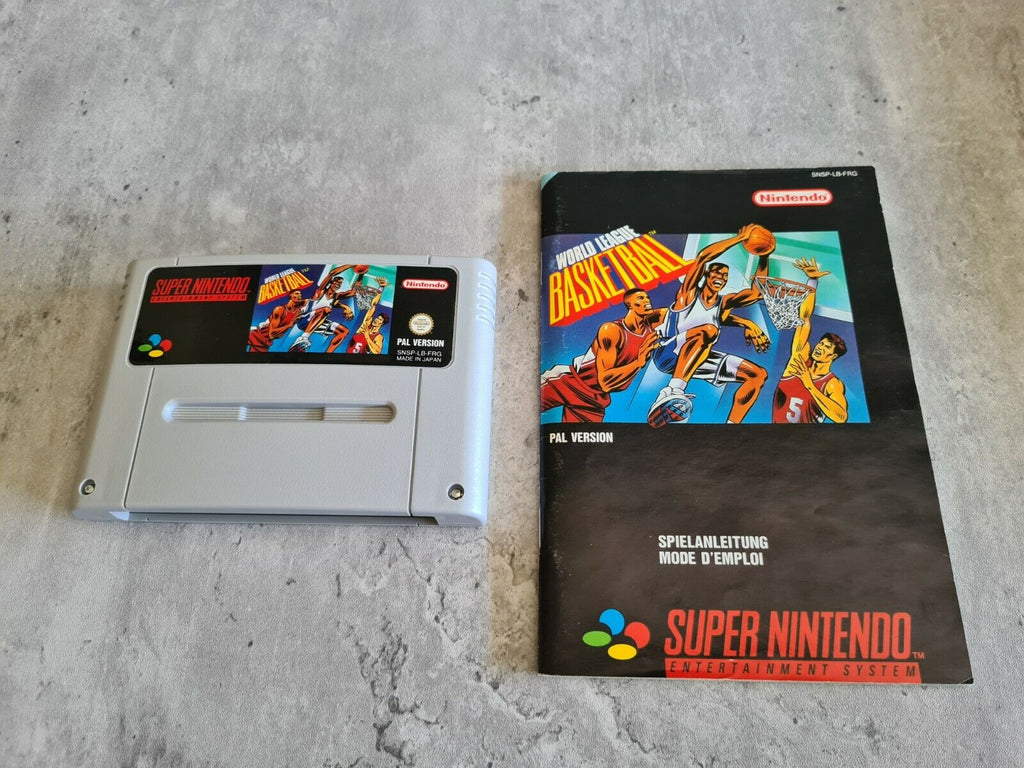 SNES Super Nintendo World League Basketball mit OVP und Anleitung FRG - T-Retro-Games 