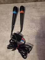 PS2 Sony Playstation 2 Singstar Mikrophone Blau und Rot