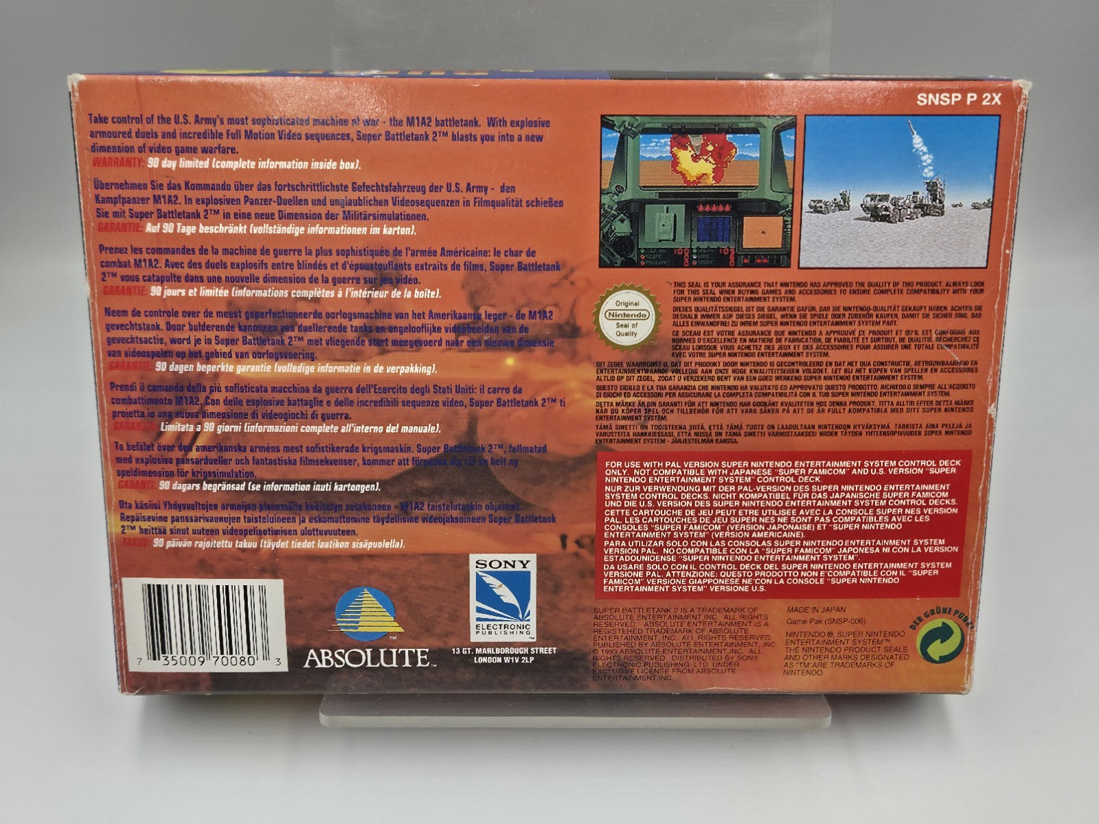 SNES Super Nintendo Super Battletank 2 mit OVP und Anleitung UKV