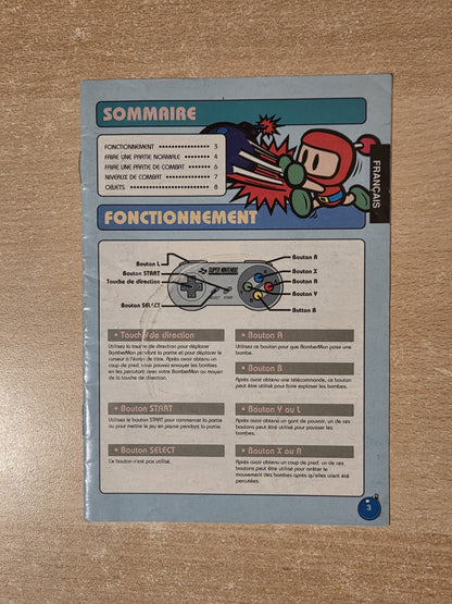 SNES Super Nintendo Super Bomberman Spielanleitung Instruction Booklet FAH