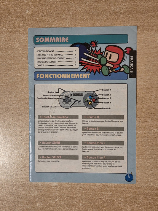 SNES Super Nintendo Super Bomberman Spielanleitung Instruction Booklet FAH