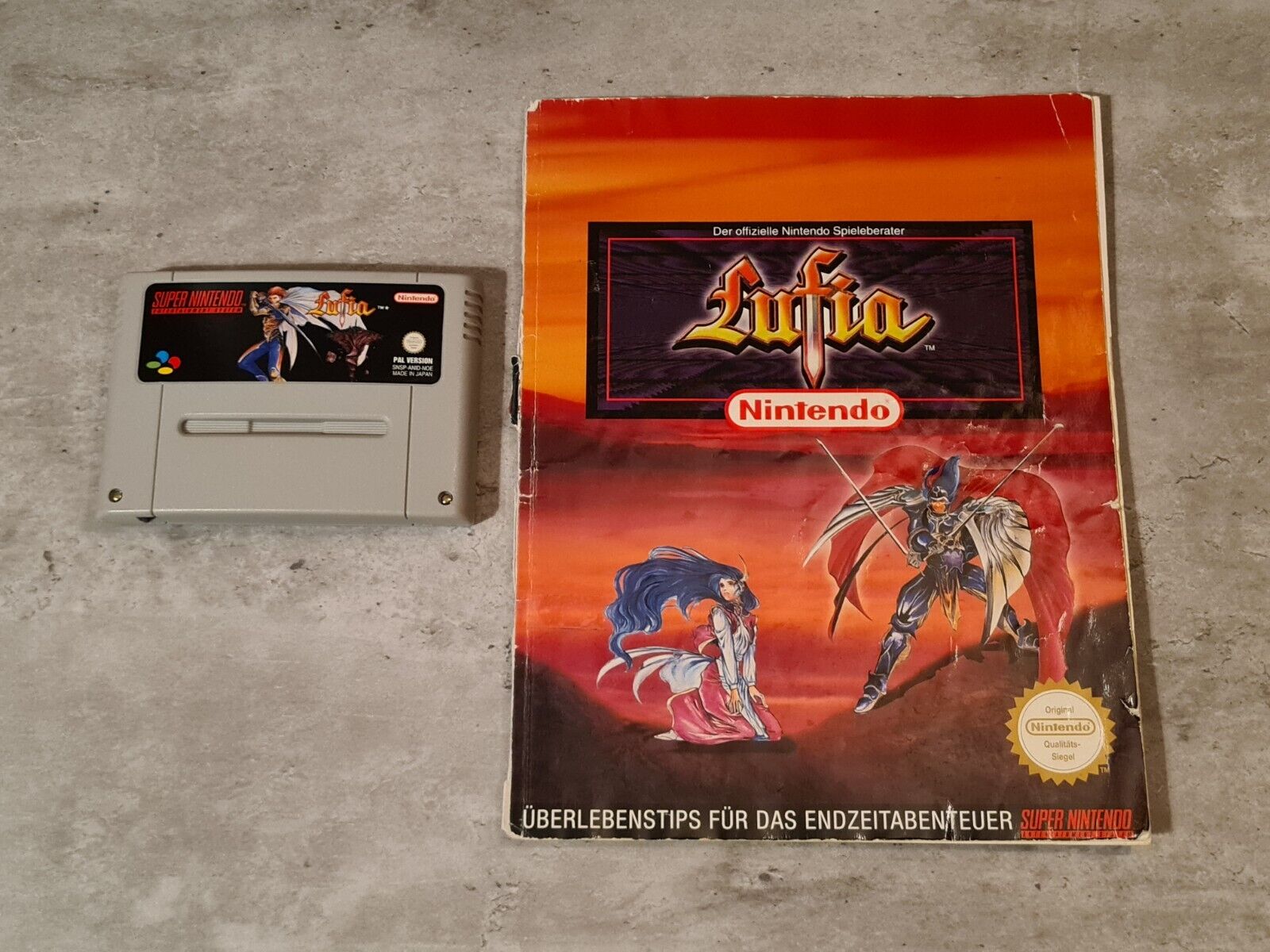 SNES Super Nintendo Lufia mit OVP und Spieleberater NOE Big Box - T-Retro-Games 