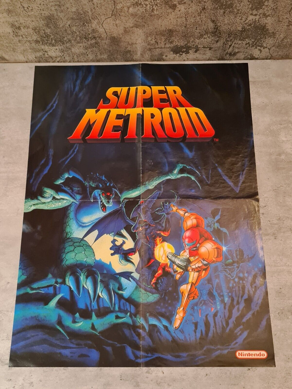 SNES Super Nintendo Super Metroid Poster 1994 Rare 55x42 CM Retro - T-Retro-Games 