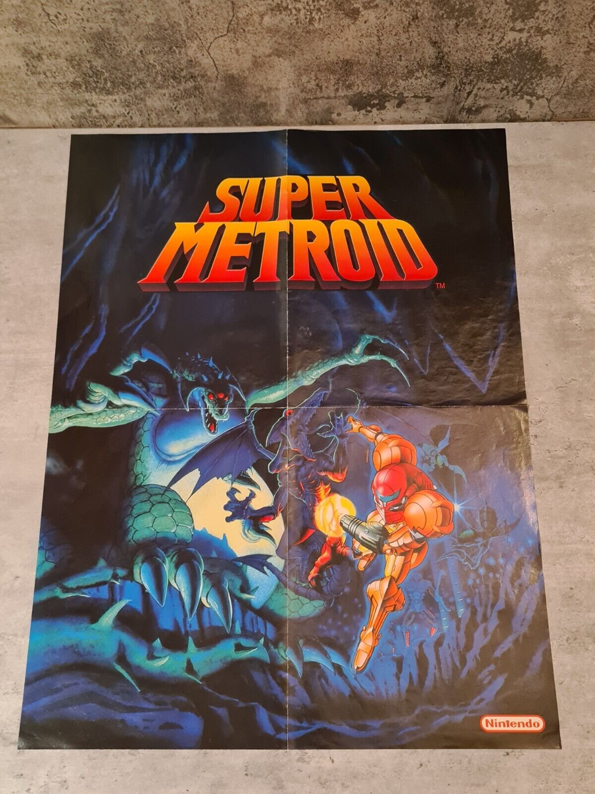 SNES Super Nintendo Super Metroid Poster 1994 Rare 55x42 CM Retro - T-Retro-Games 