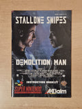 SNES Stallone Snipes Demolition Man Spielanleitung Instruction Booklet EUR