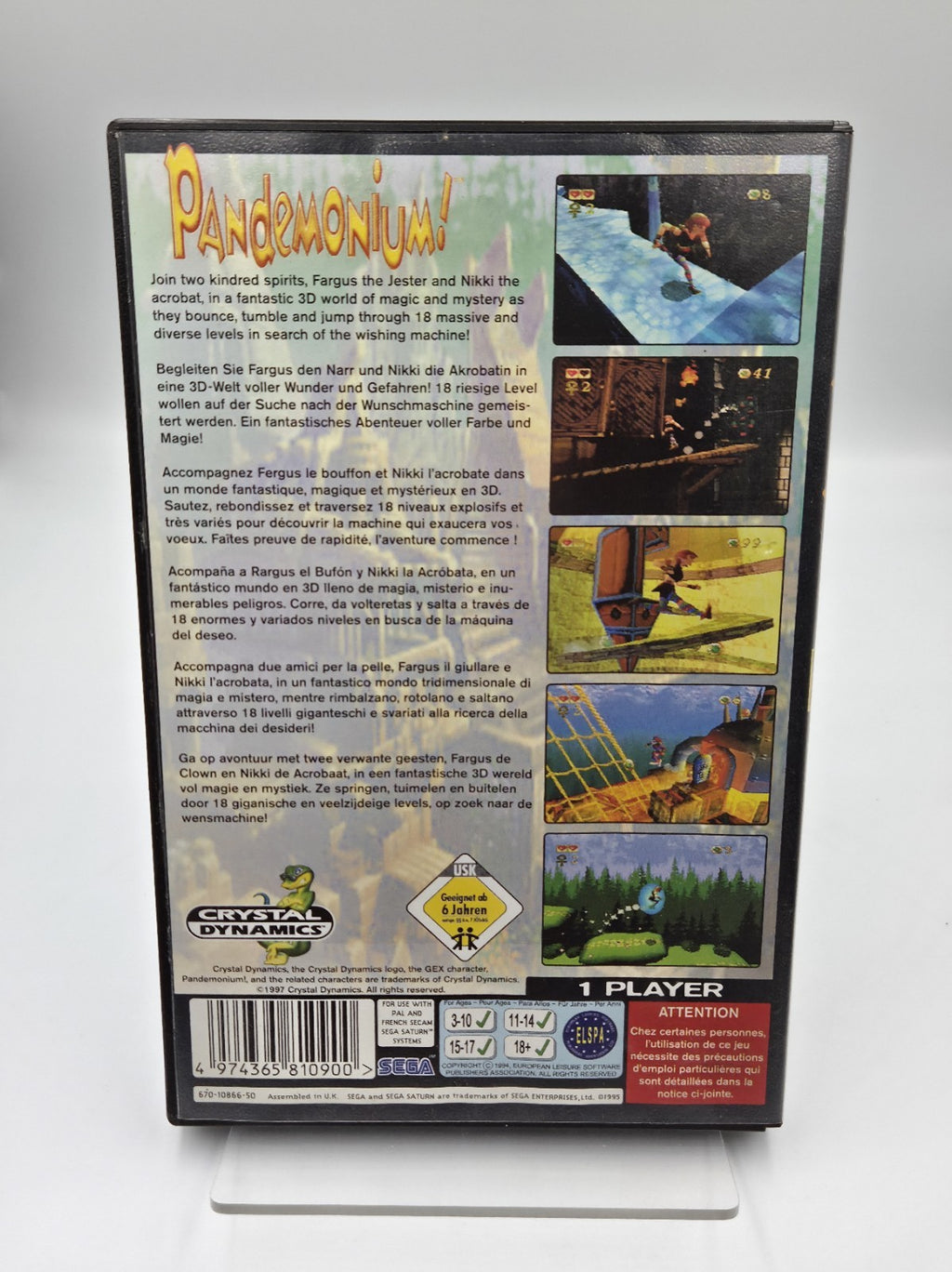 Sega Saturn Spiel Pandemonium! mit OVP und Anleitung Multi Language 