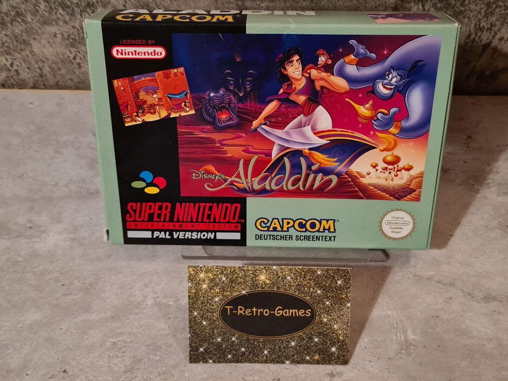 SNES Super Nintendo Disney's Aladdin mit OVP und Anleitung NOE/SFRG - T-Retro-Games 