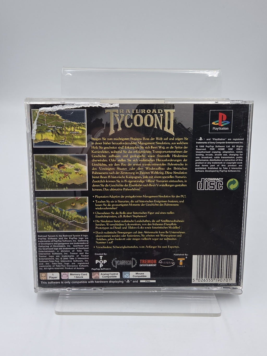 PS1 Playstation 1 Spiel Railroad Tycoon II mit OVP und Anleitung Deutsch