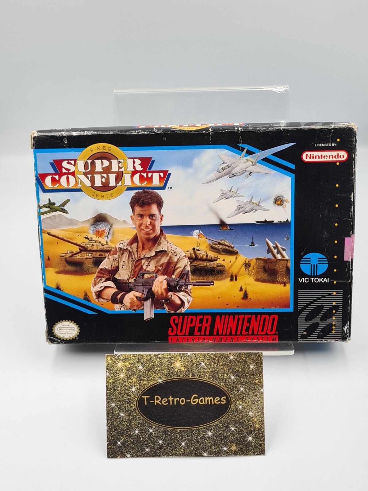 SNES Super Nintendo Super Conflict mit OVP und Anleitung NTSC USA - T-Retro-Games 