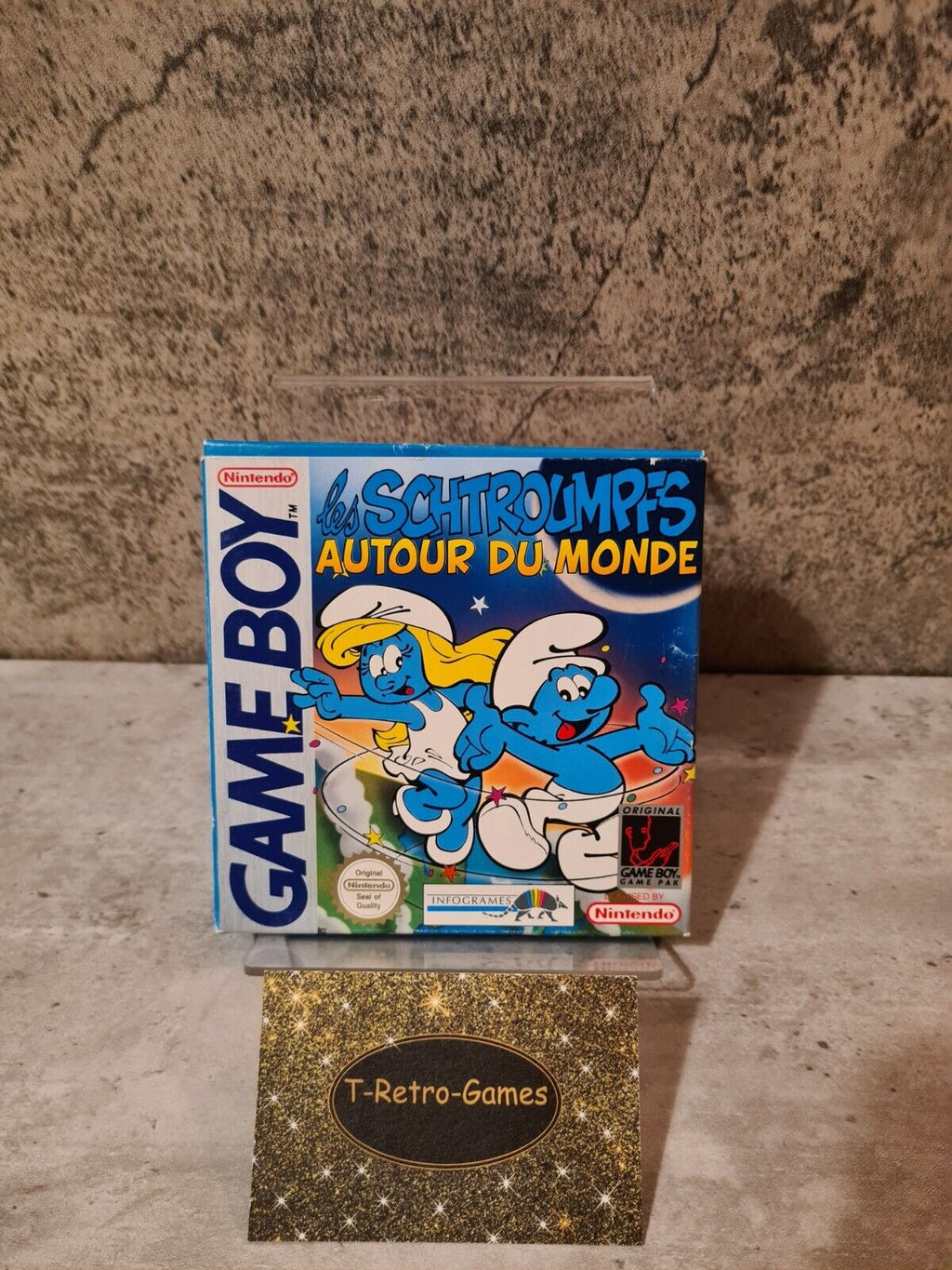 Game Boy Classic Les Schtroumpfs Autour Du Monde + OVP + Anleitung + Poster FAH - T-Retro-Games 