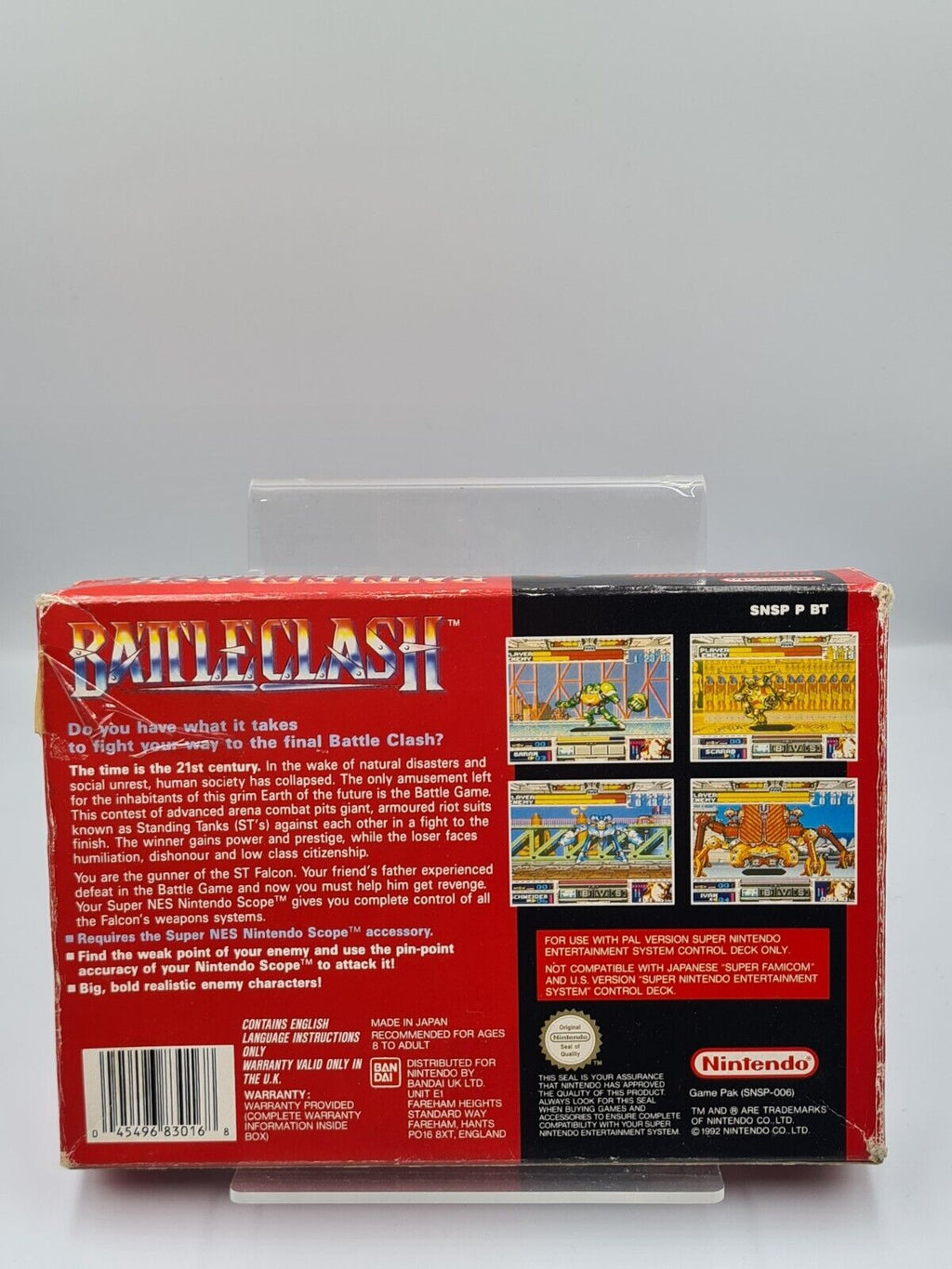 SNES Super Nintendo Battleclash mit OVP und Anleitung UKV - T-Retro-Games 