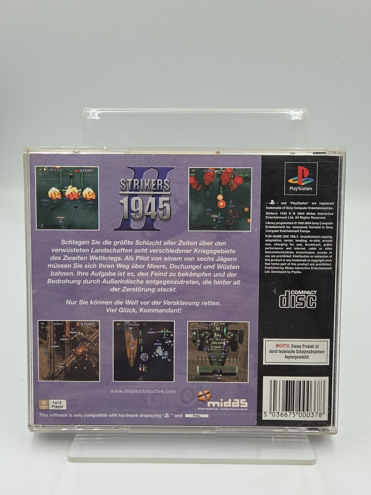 PS1 Playstation 1 Spiel Strikers 1945 II mit OVP und Anleitung Deutsch