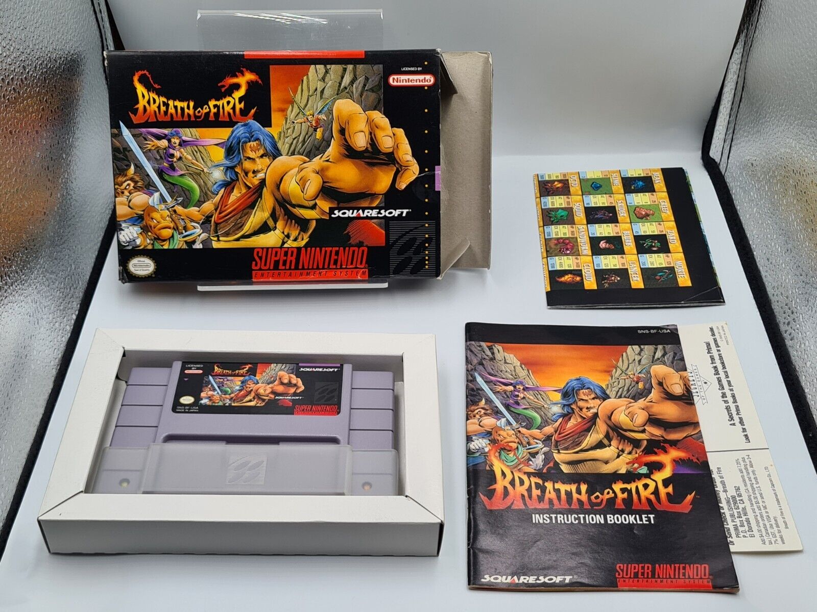 SNES Super Nintendo Breath of Fire mit OVP und Anleitung + Karte NTSC-USA - T-Retro-Games 
