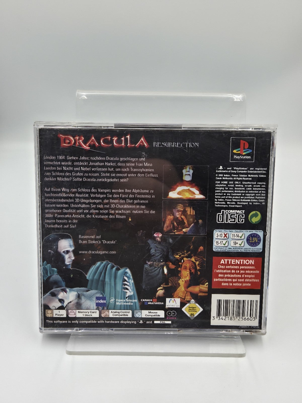 PS1 Playstation 1 Spiel Dracula Resurrection mit OVP + Anleitung Deutsch 2 Discs