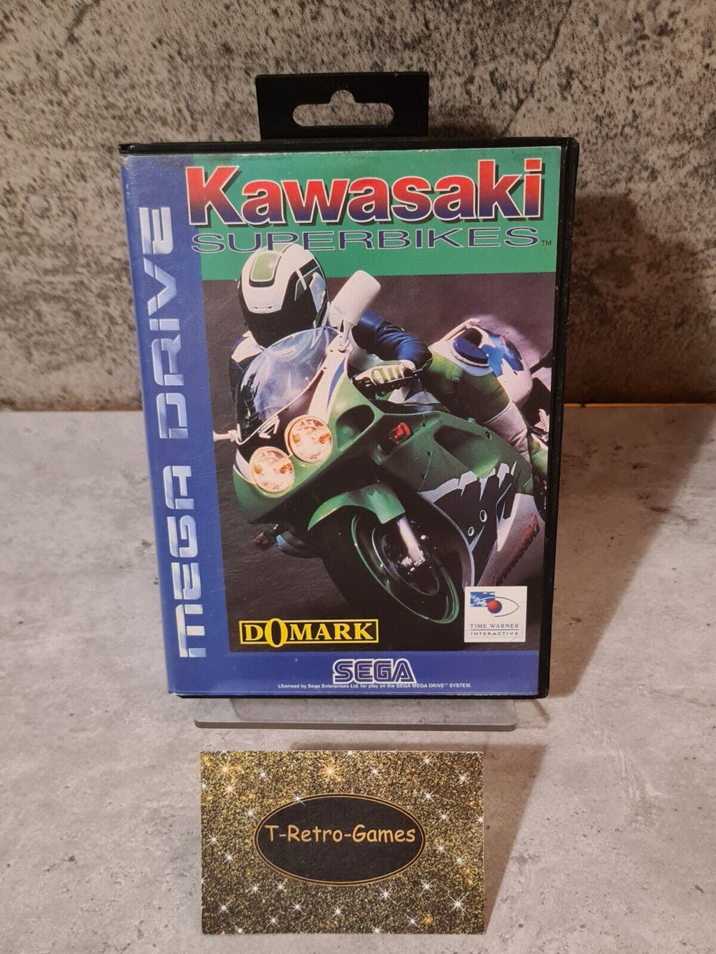 Sega Mega Drive Spiel Kawasaki Superbikes mit OVP und Anleitung Multi Language - T-Retro-Games 
