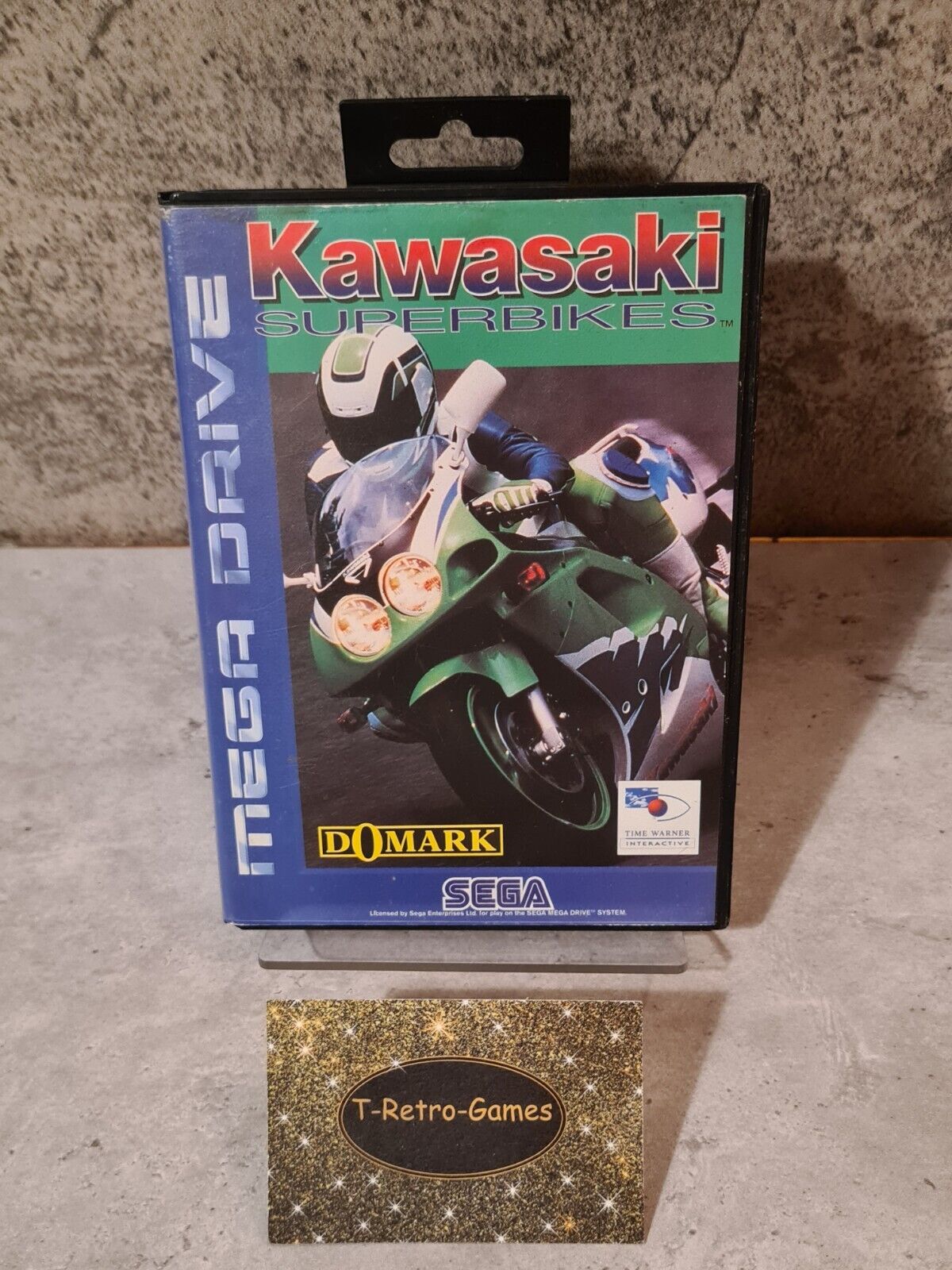 Sega Mega Drive Spiel Kawasaki Superbikes mit OVP und Anleitung Multi Language - T-Retro-Games 