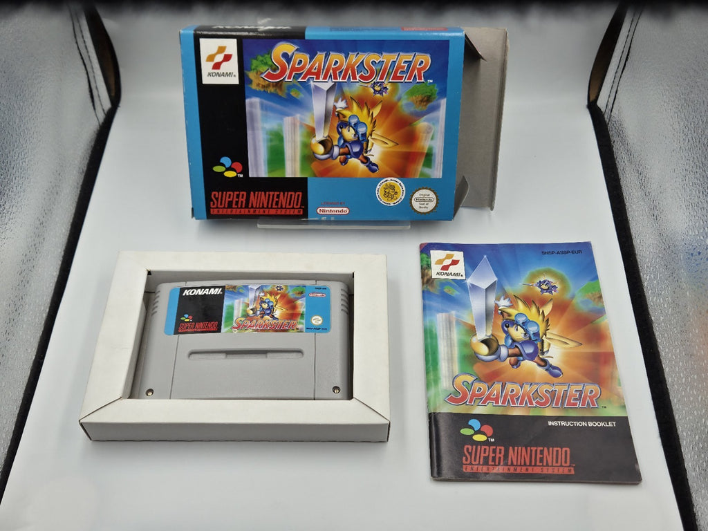 SNES Super Nintendo Spiel Sparkster mit OVP und Anleitung EUR