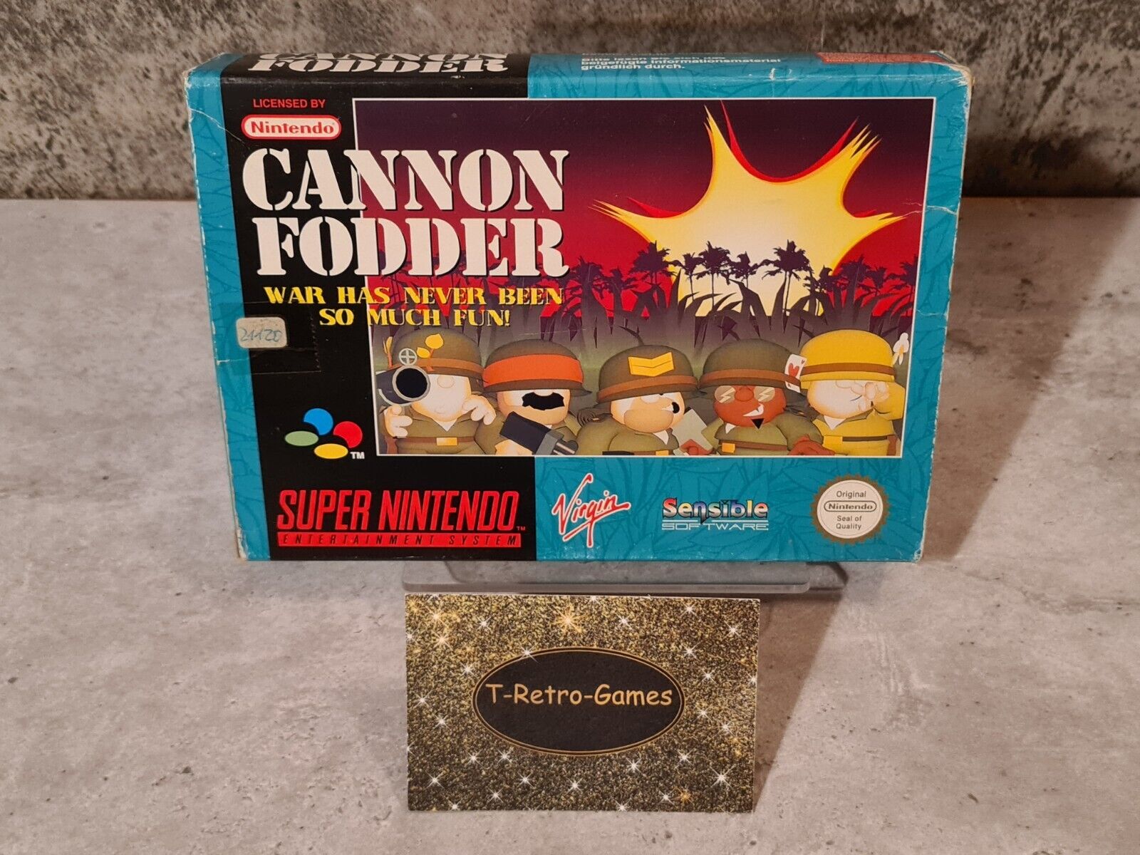 SNES Super Nintendo Cannon Fodder mit OVP und Anleitung EUR - T-Retro-Games 