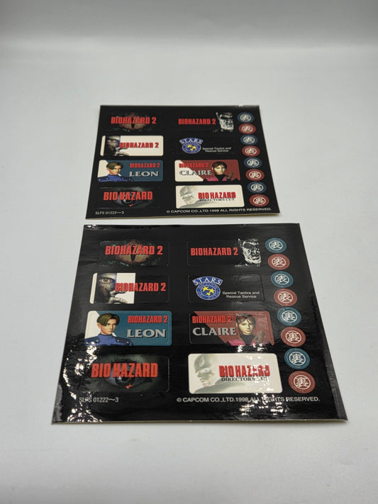 BioHazard 2 Resident Evil Sticker Aufkleber PS1 Playstation PSX 1998