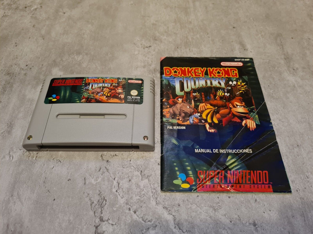 SNES Super Nintendo Donkey Kong Country mit OVP und Anleitung ESP - T-Retro-Games 