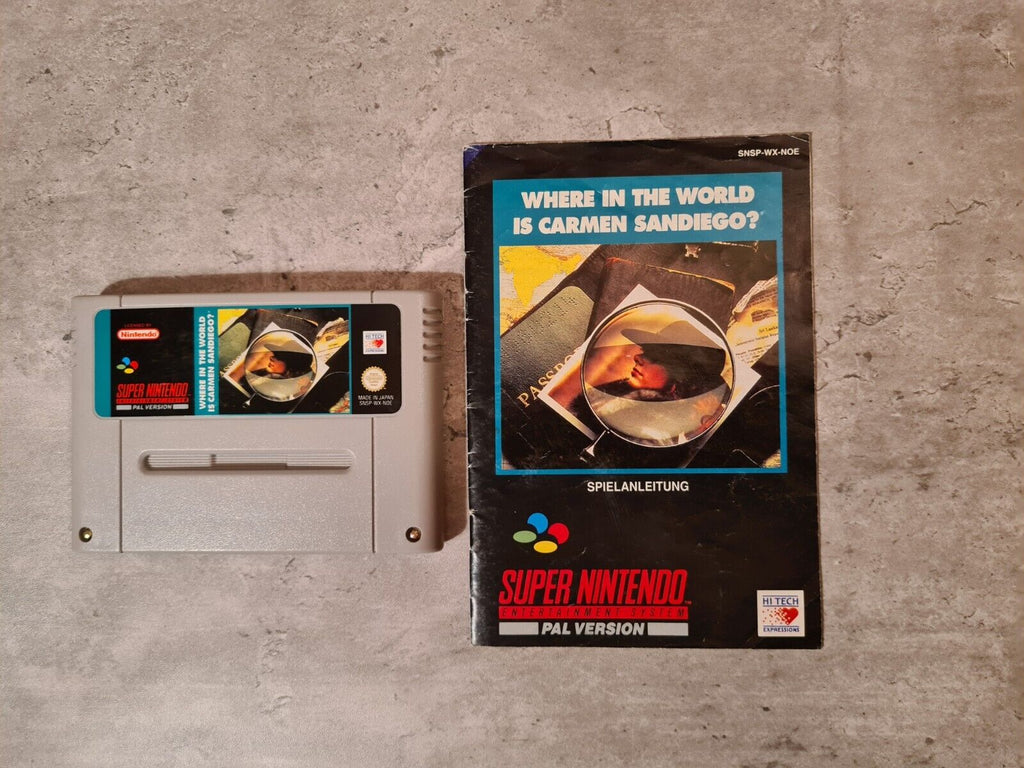 SNES Super Nintendo Where In This World is Carmen Sandiego + OVP + Anleitung NOE - T-Retro-Games 