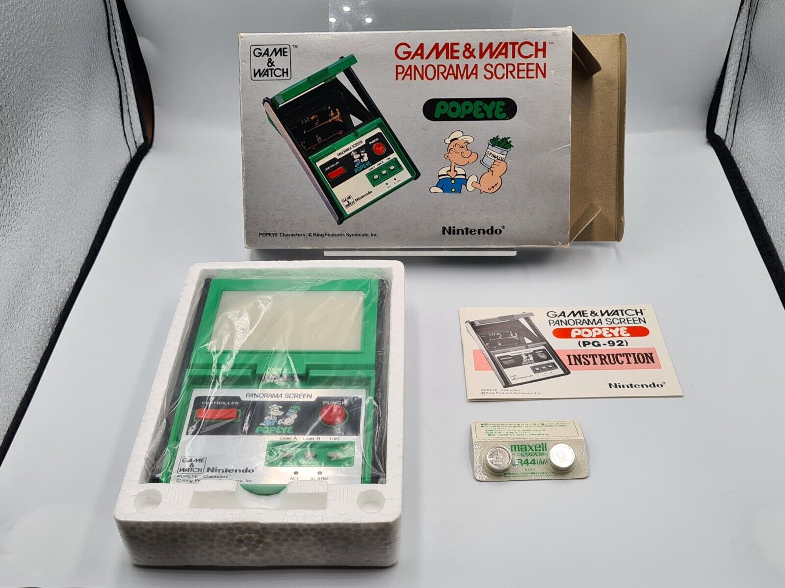 Nintendo Game & Watch Popeye OVP Panorama Screen PG-92 1983 - T-Retro-Games 