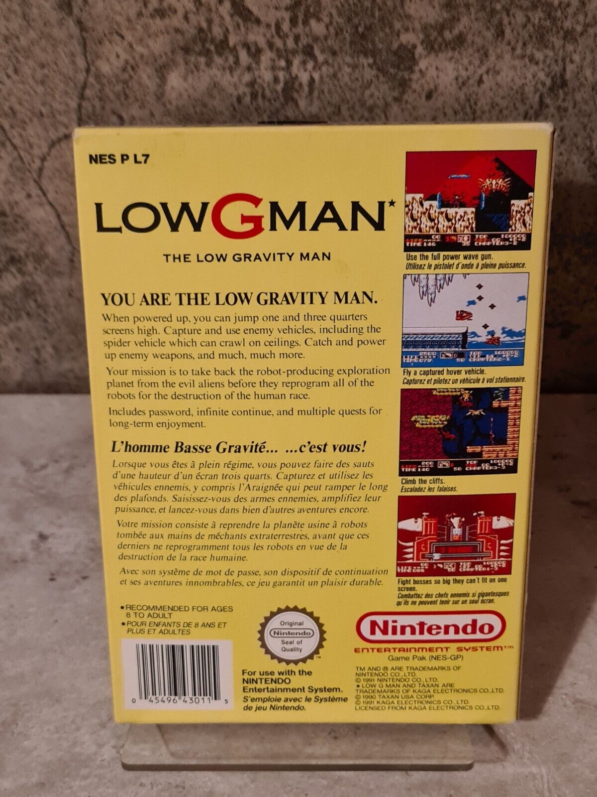 Nintendo NES Low G Man mit OVP und Anleitung FAH - T-Retro-Games 
