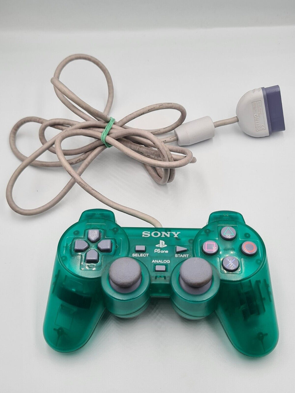 PS1 Playstation 1 Dual-Shock Controller Joystick Emerald Transparent SCPH-1200 - T-Retro-Games 
