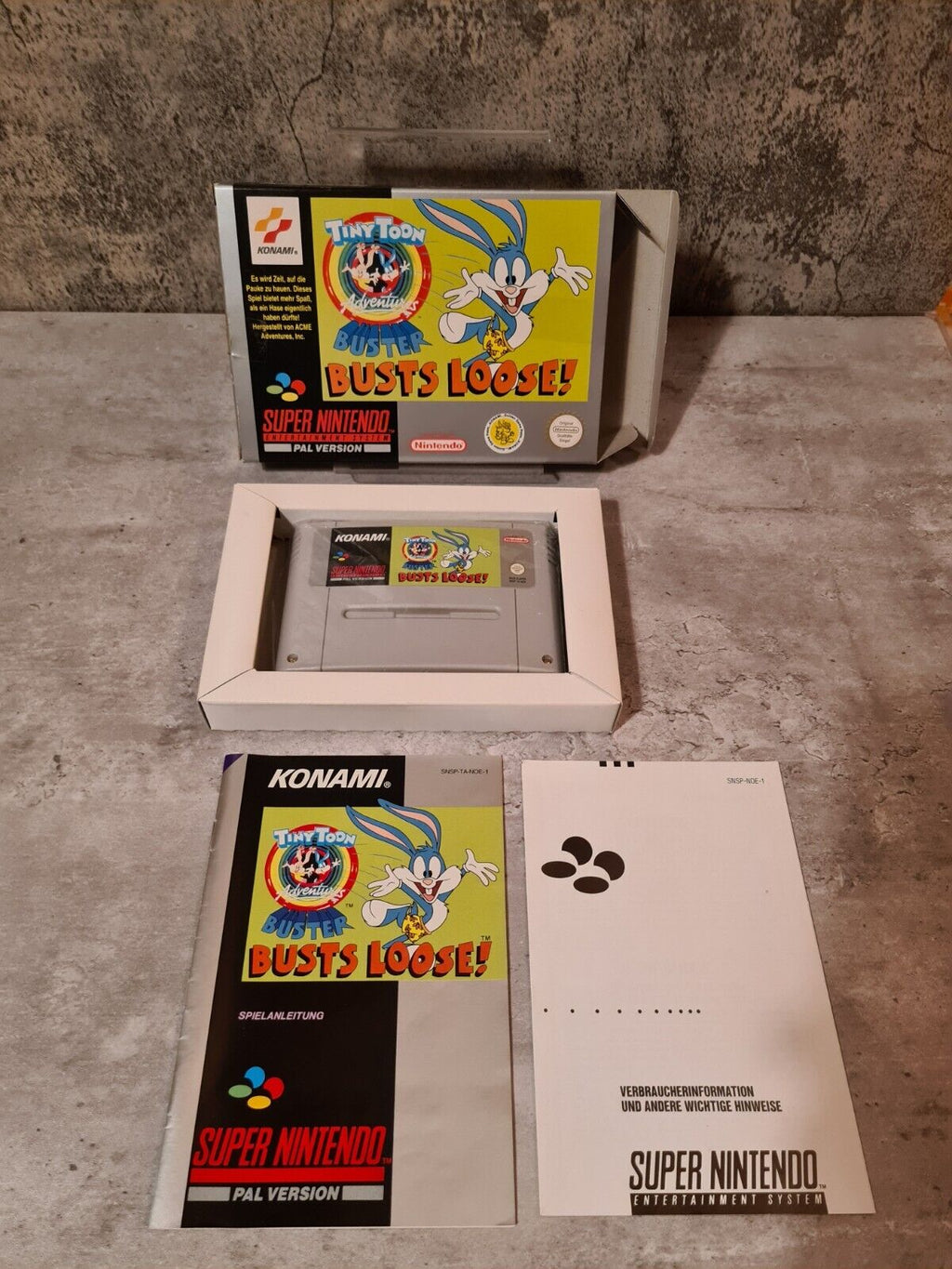 SNES Tiny Toon Adventures Buster Busts Loose mit OVP und Anleitung NOE - T-Retro-Games 