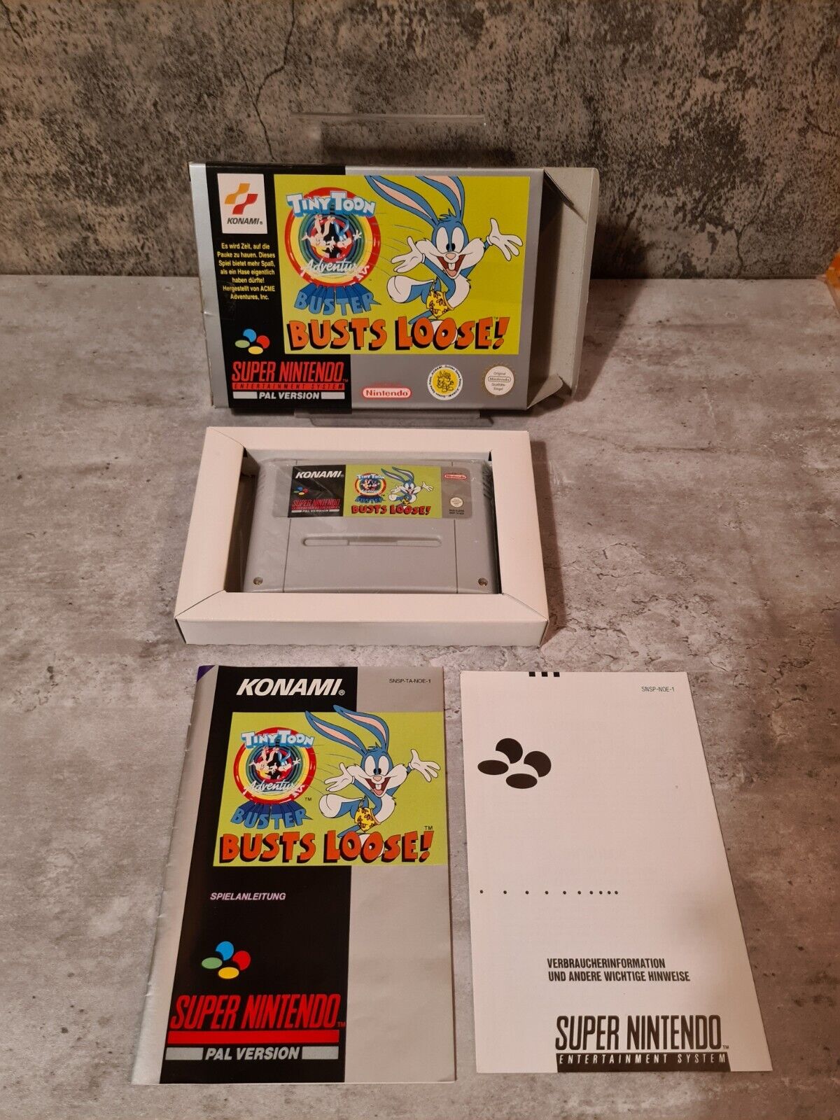 SNES Tiny Toon Adventures Buster Busts Loose mit OVP und Anleitung NOE - T-Retro-Games 