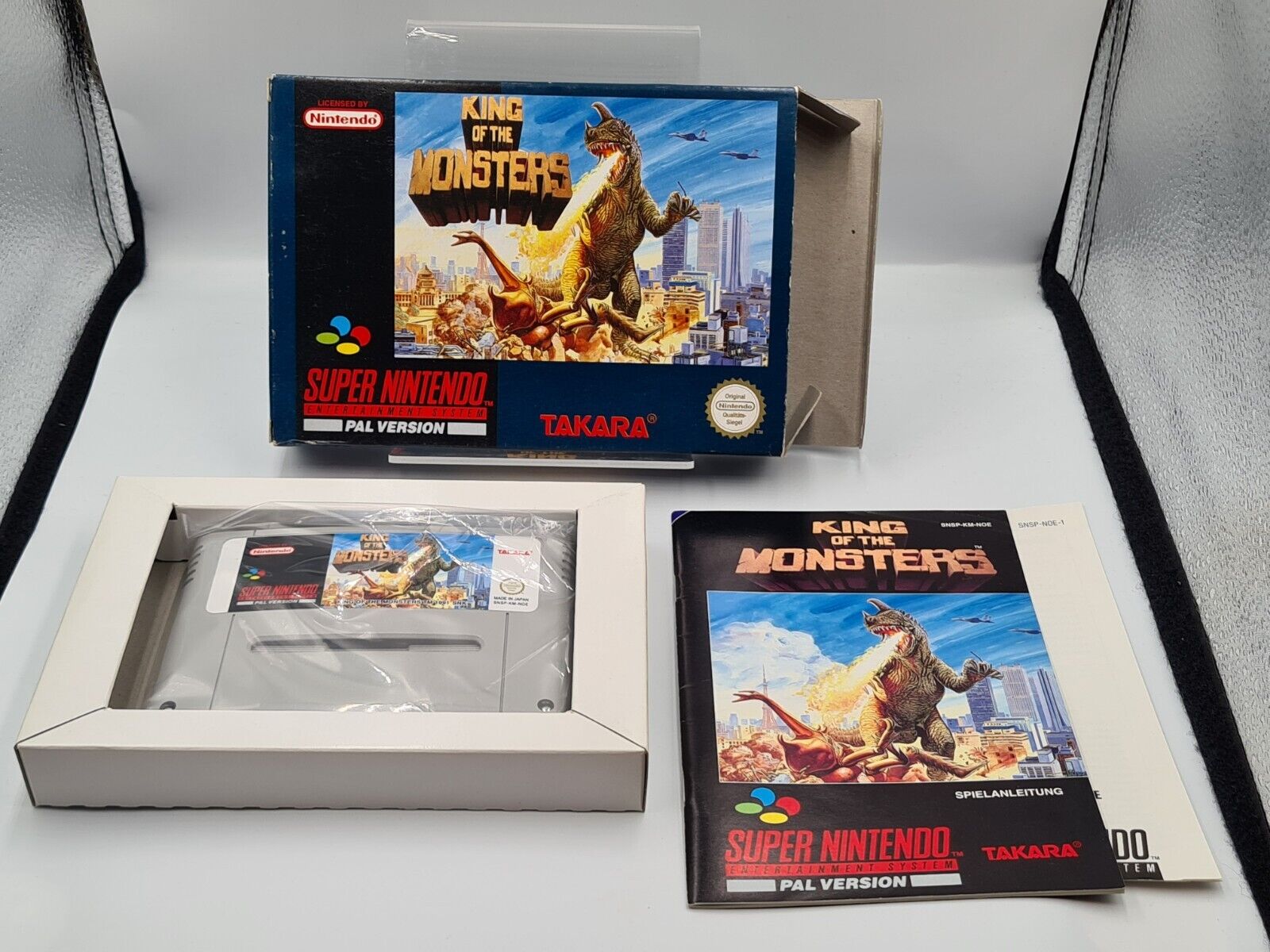 Super Nintendo King of The Monsters mit OVP und Anleitung NOE - T-Retro-Games 