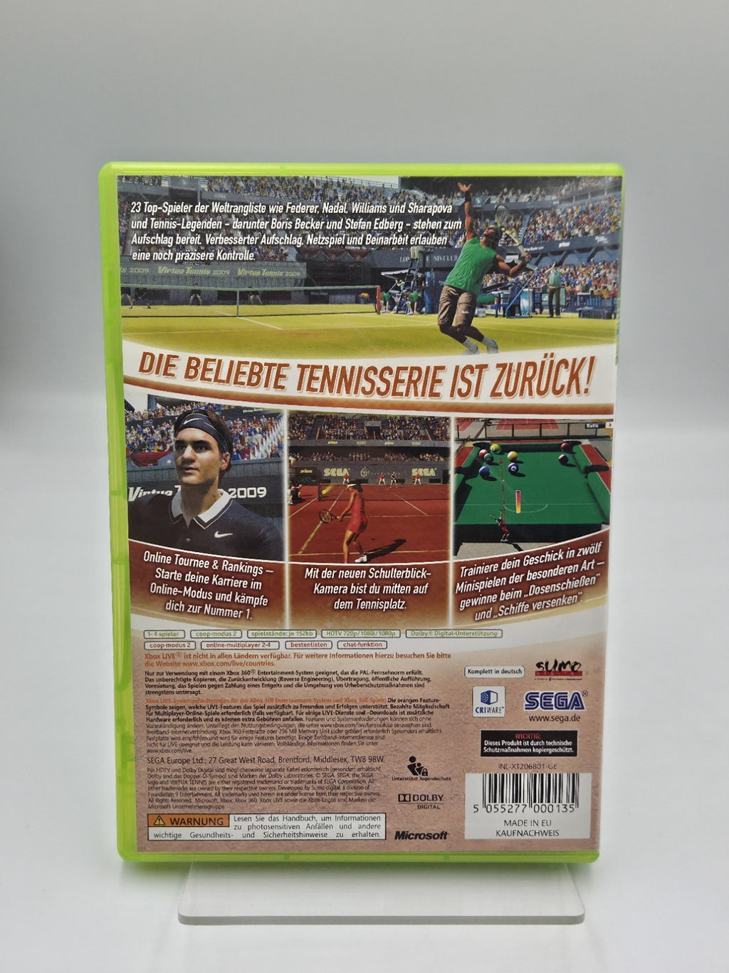XBOX360 Spiel Virtua Tennis 2009 mit OVP und Anleitung Deutsch
