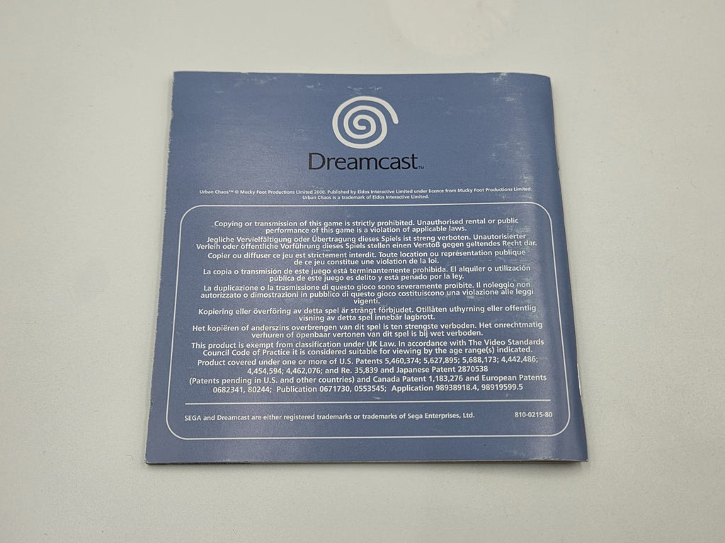 Sega Dreamcast Urban Chaos mit OVP und Anleitung Multilingual 